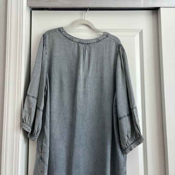 NWT Entro Women’s Sawyer Denim Shirt Dress Sz 1X Chambray Comfy Travel - Picture 5 of 15